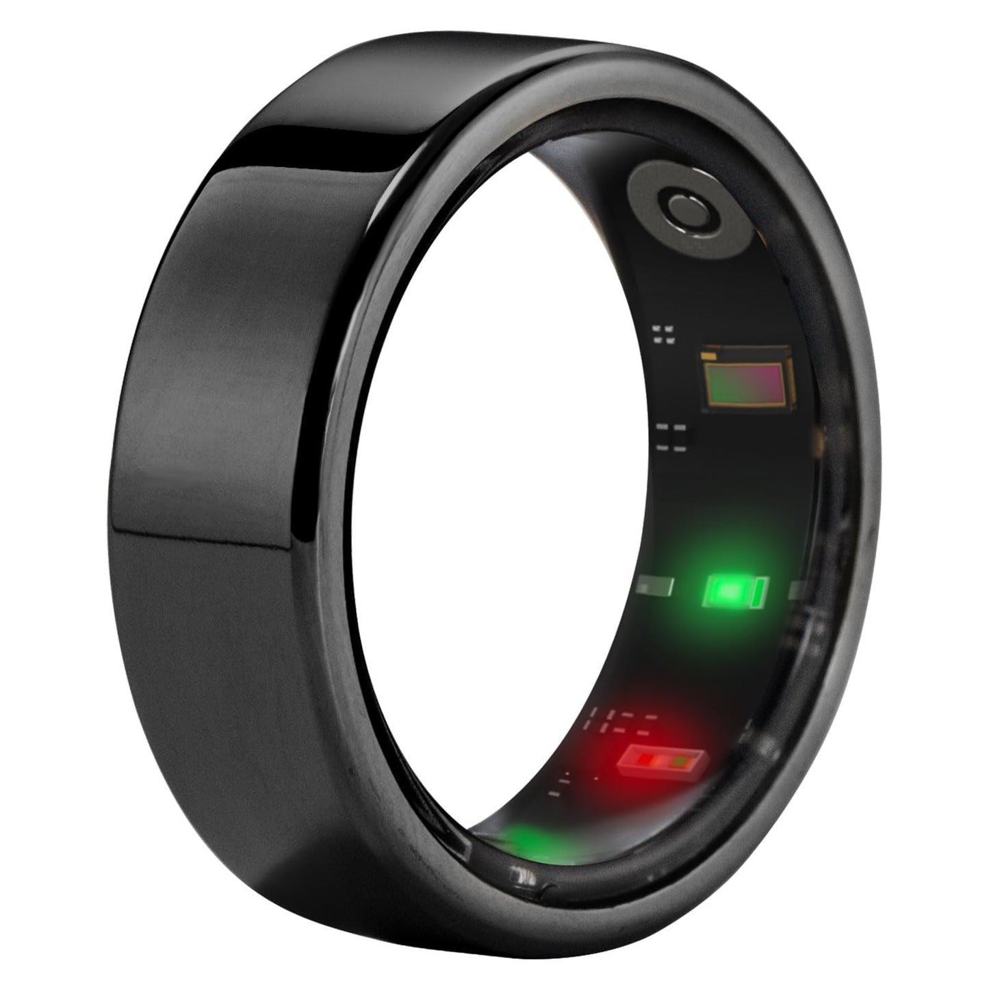 (BLACK) Smart Ring Heart Rate Health Monitor, Waterproof. Multi Sport Modes. Blood Oxygen Tracker. For Men/Women